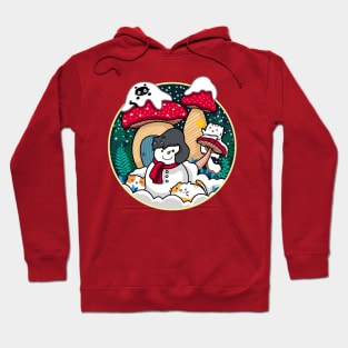 Purrrry Playtime in Magical Mushroom Town Hoodie